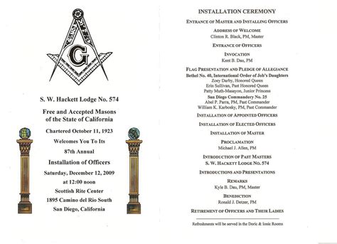 IM: Let us pray. . Masonic installation speeches